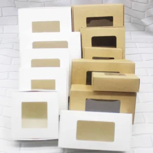 premium gift box paper with window for cake packaging